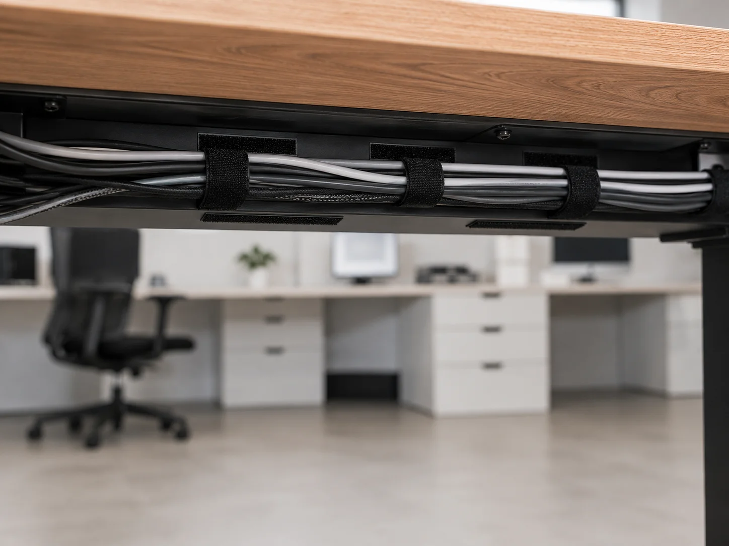 Fixora adhesive hook and loop tape used for cable organization
